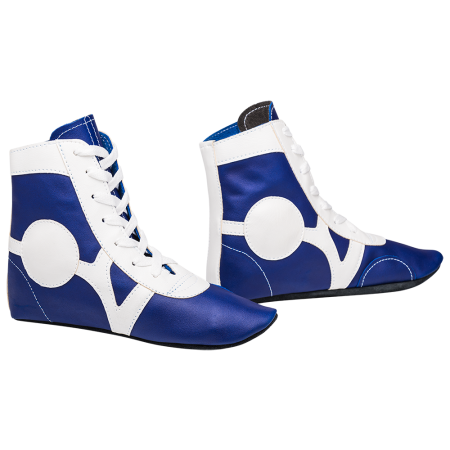 Купить Обувь для самбо SM-0102, кожа, синий Rusco в Губахе 